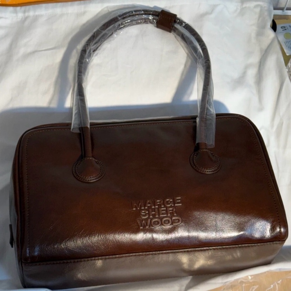MARGE SHERWOOD Soft Boston Shoulder Bag Mocha Crinkle | Korean Designer